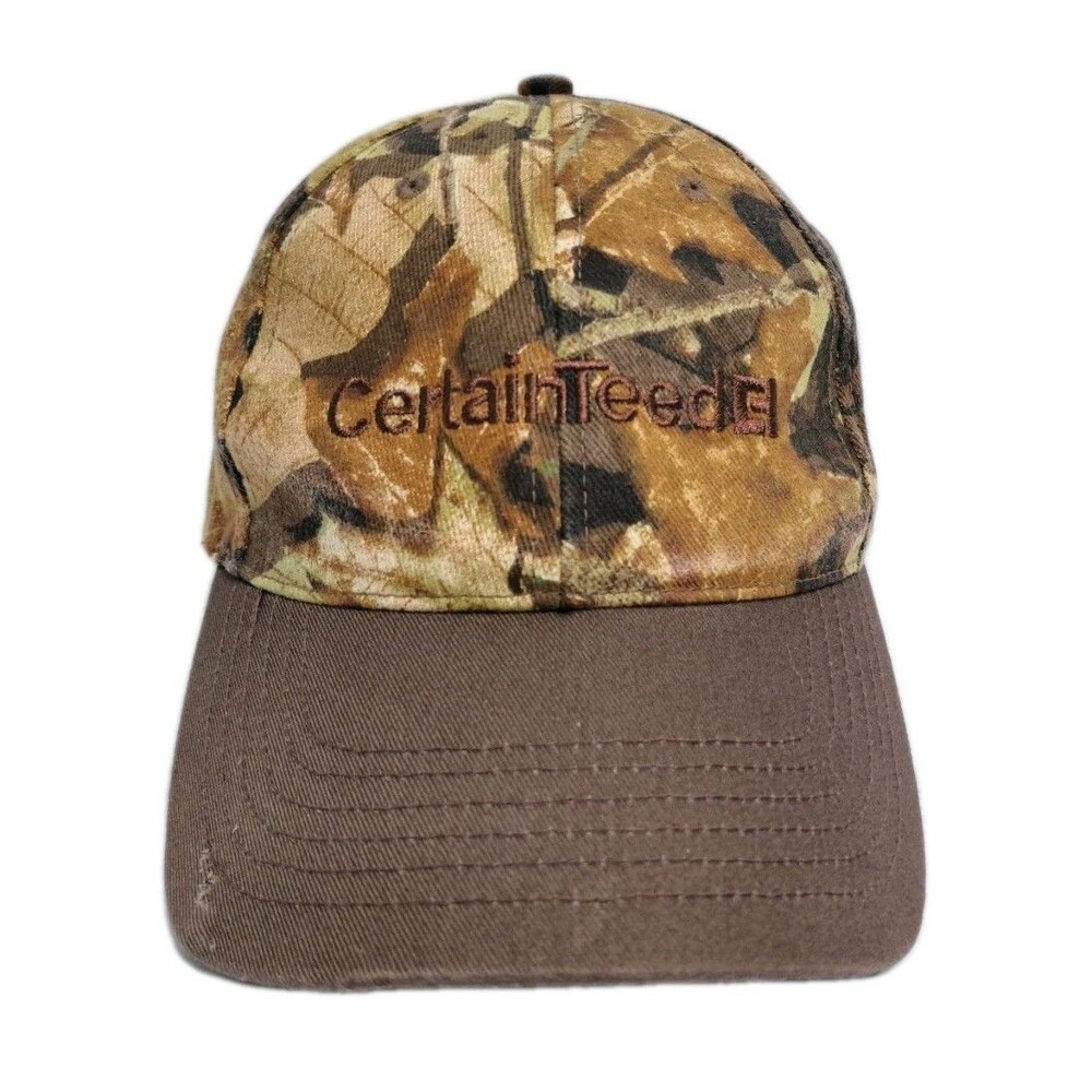 CertainTeed Cap Hat Brown Hunting Fall Adjustable Camouflage Tree Deer Oak Maple